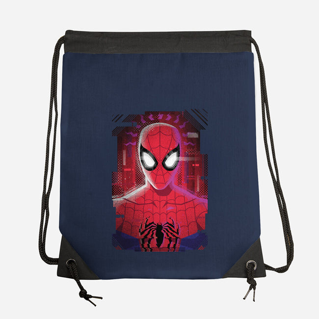 Spider Glitch-none drawstring bag-danielmorris1993