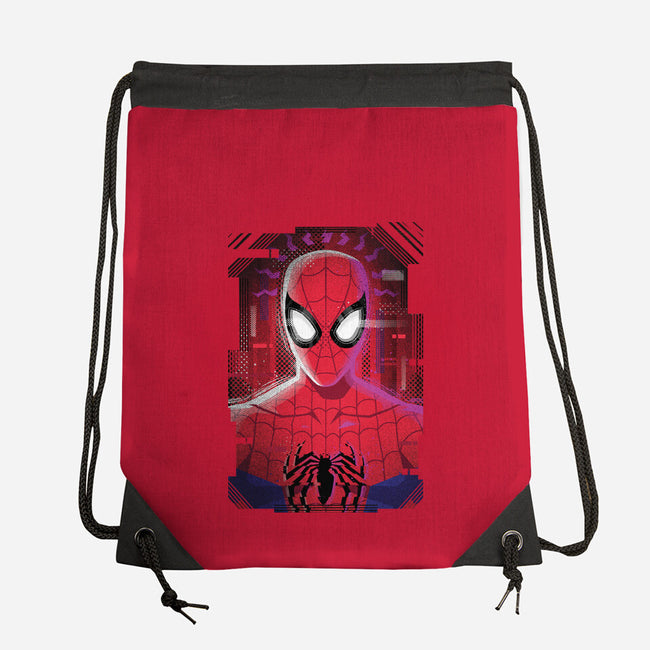 Spider Glitch-none drawstring bag-danielmorris1993