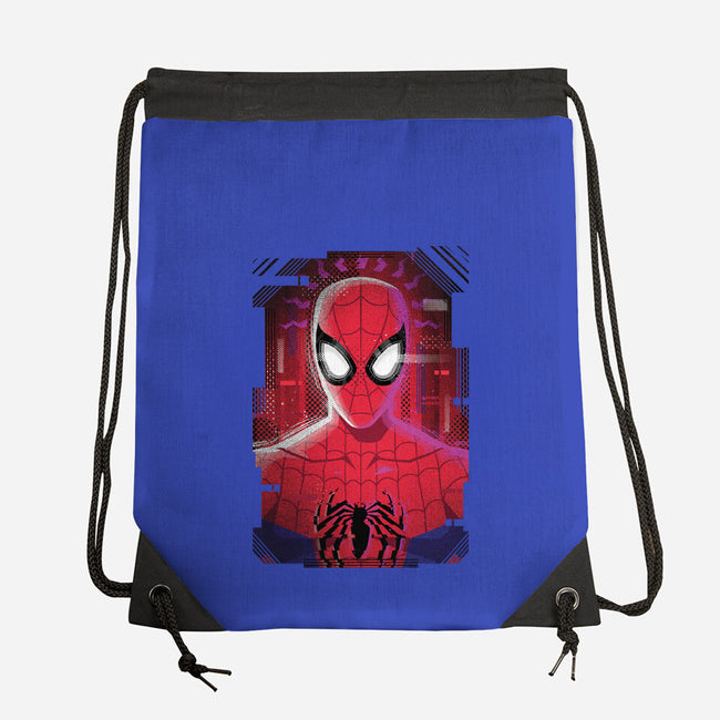 Spider Glitch-none drawstring bag-danielmorris1993