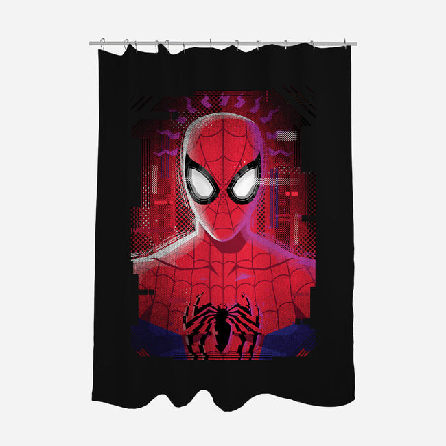 Spider Glitch-none polyester shower curtain-danielmorris1993