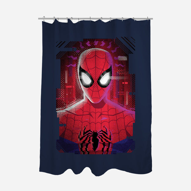 Spider Glitch-none polyester shower curtain-danielmorris1993