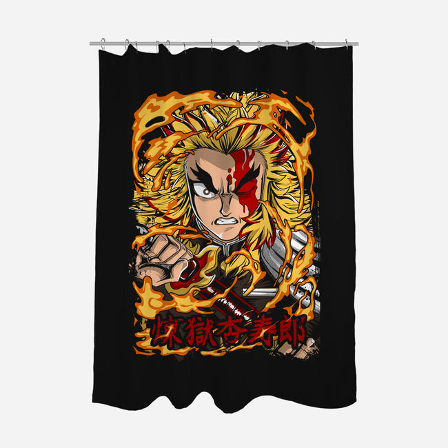 Fury Of Rengoku-none polyester shower curtain-Diego Oliver