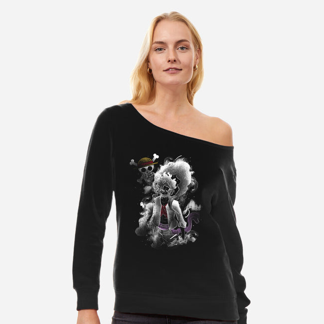 He Is A Joy Boy-womens off shoulder sweatshirt-fanfabio