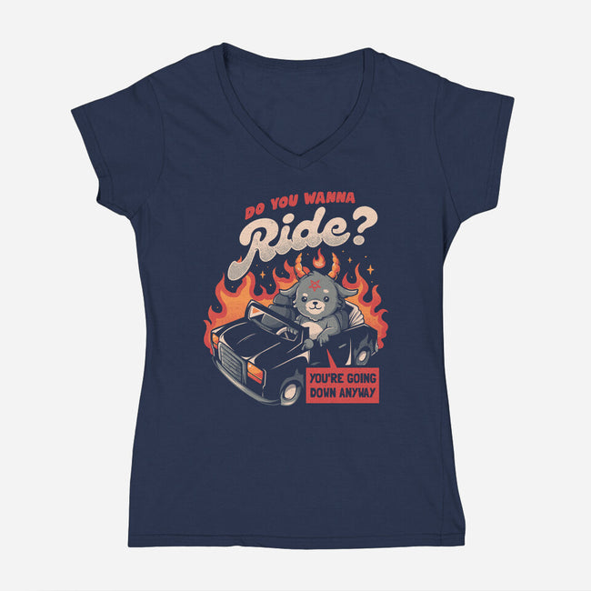 Ride To Hell-womens v-neck tee-eduely