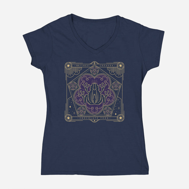 Chocolate Frog-womens v-neck tee-Loreley Panacoton