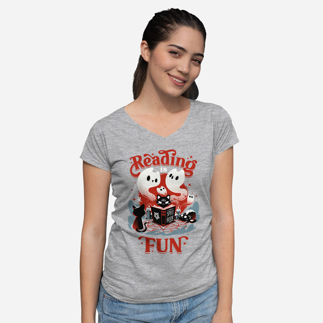 Occult Reading-womens v-neck tee-Snouleaf