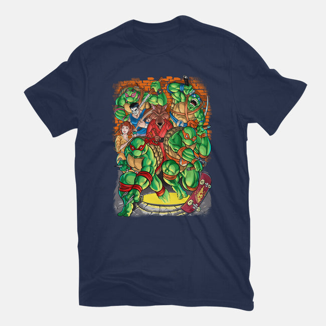 Pizza, Fights And Stories-womens basic tee-Conjura Geek