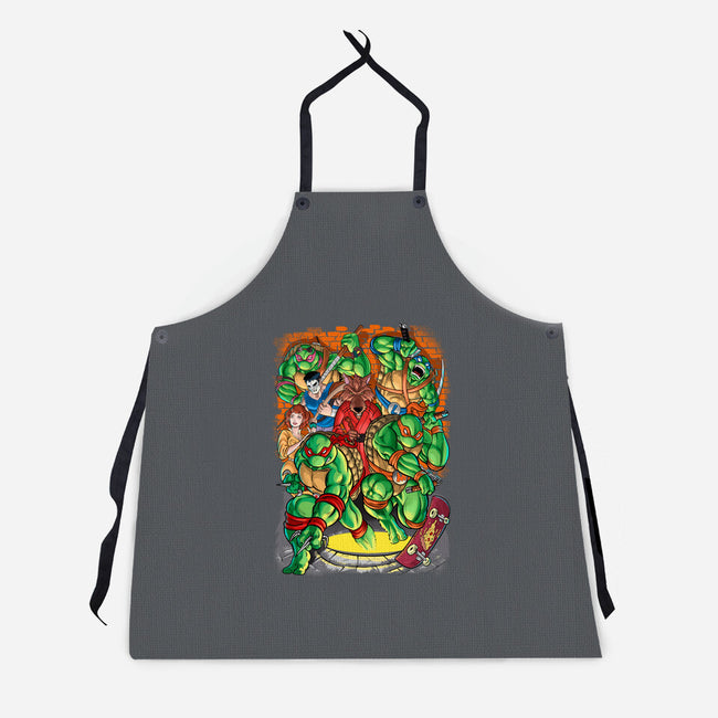 Pizza, Fights And Stories-unisex kitchen apron-Conjura Geek