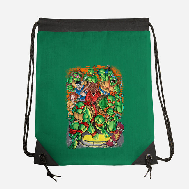 Pizza, Fights And Stories-none drawstring bag-Conjura Geek