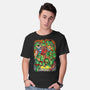 Pizza, Fights And Stories-mens basic tee-Conjura Geek