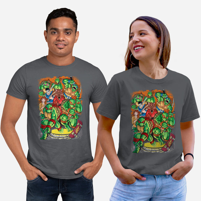Pizza, Fights And Stories-unisex basic tee-Conjura Geek