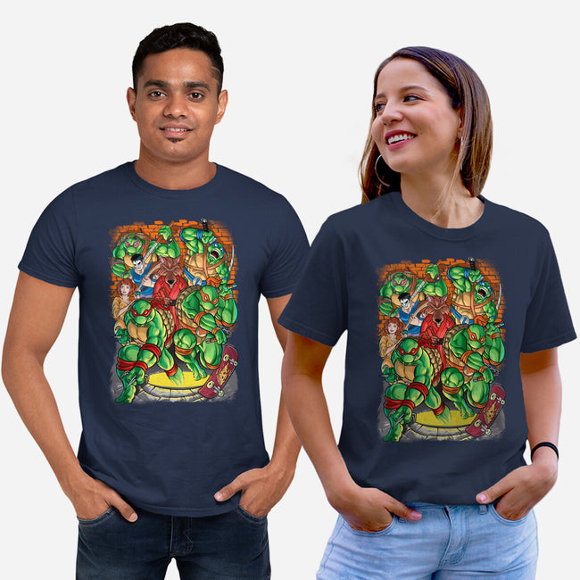 Pizza, Fights And Stories-unisex basic tee-Conjura Geek