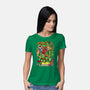 Pizza, Fights And Stories-womens basic tee-Conjura Geek