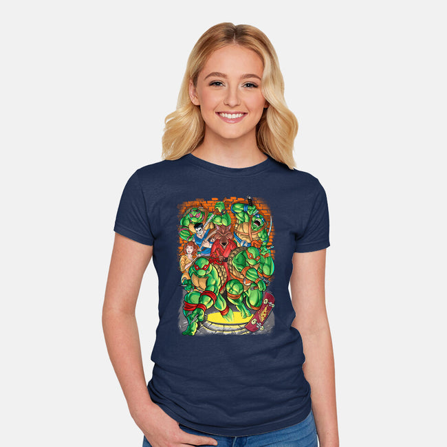Pizza, Fights And Stories-womens fitted tee-Conjura Geek