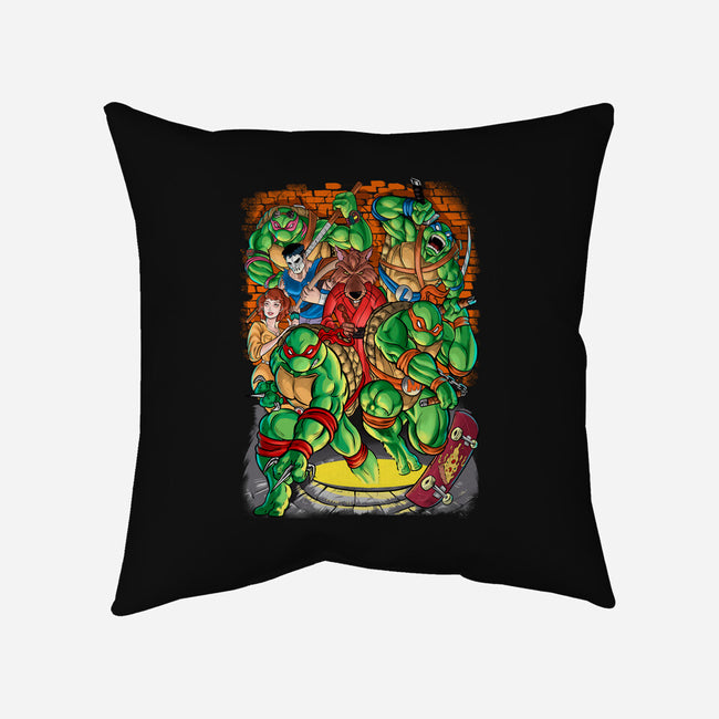 Pizza, Fights And Stories-none non-removable cover w insert throw pillow-Conjura Geek