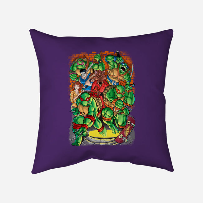 Pizza, Fights And Stories-none non-removable cover w insert throw pillow-Conjura Geek