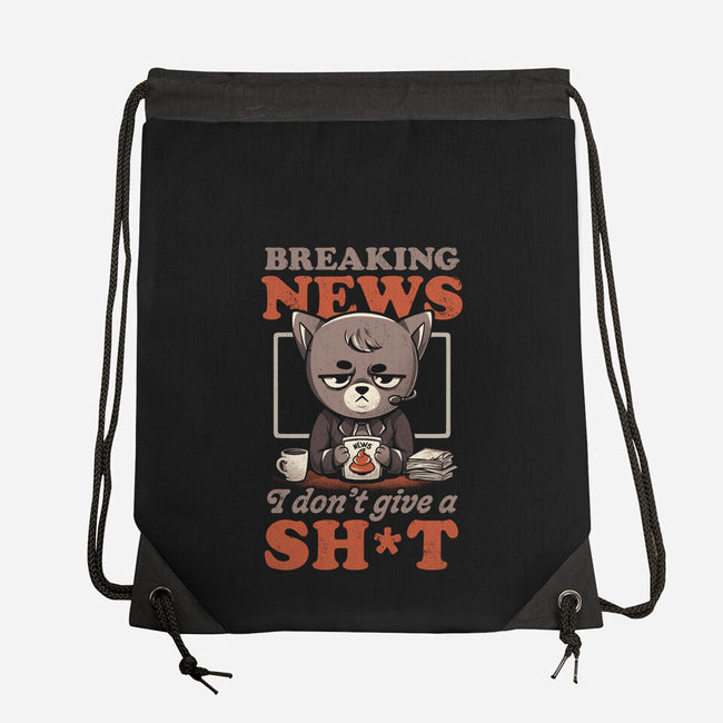 Breaking News Don't Care-none drawstring bag-eduely