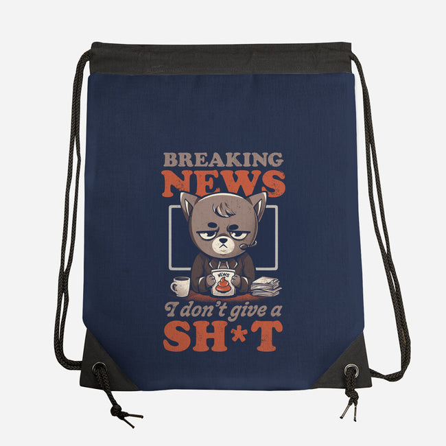 Breaking News Don't Care-none drawstring bag-eduely