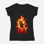 Burning Guitar-womens v-neck tee-spoilerinc