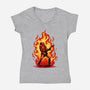 Burning Guitar-womens v-neck tee-spoilerinc