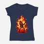 Burning Guitar-womens v-neck tee-spoilerinc