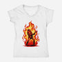 Burning Guitar-womens v-neck tee-spoilerinc