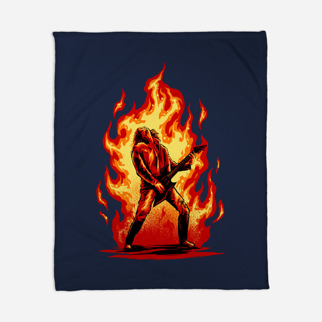 Burning Guitar-none fleece blanket-spoilerinc