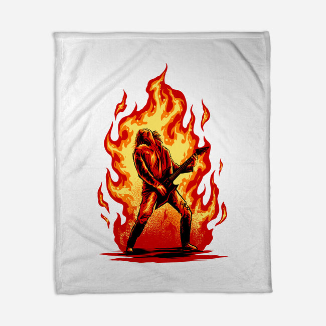 Burning Guitar-none fleece blanket-spoilerinc