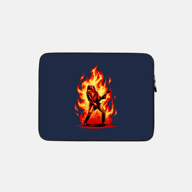 Burning Guitar-none zippered laptop sleeve-spoilerinc