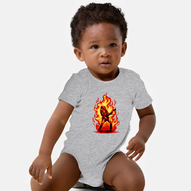 Burning Guitar-baby basic onesie-spoilerinc