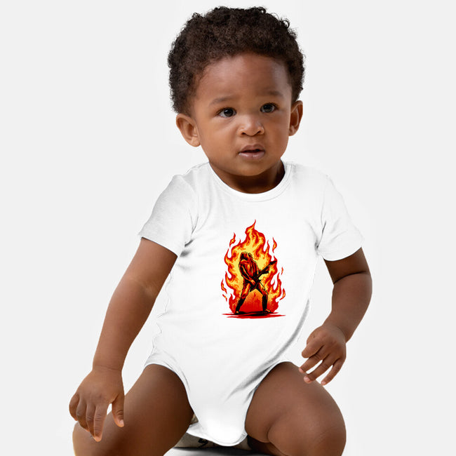 Burning Guitar-baby basic onesie-spoilerinc