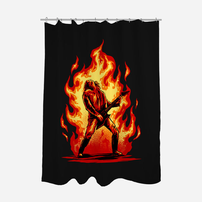 Burning Guitar-none polyester shower curtain-spoilerinc