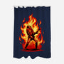 Burning Guitar-none polyester shower curtain-spoilerinc