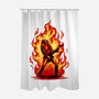 Burning Guitar-none polyester shower curtain-spoilerinc