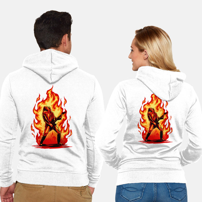 Burning Guitar-unisex zip-up sweatshirt-spoilerinc