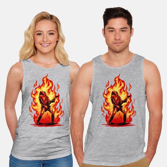 Burning Guitar-unisex basic tank-spoilerinc
