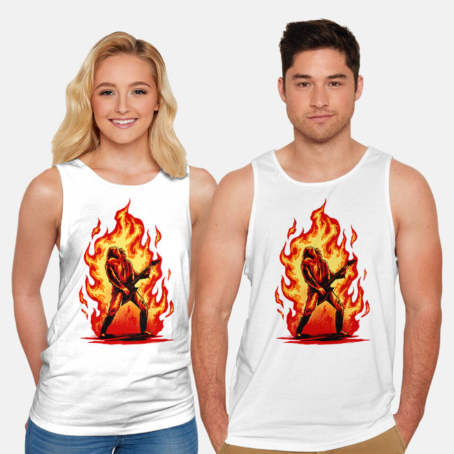 Burning Guitar-unisex basic tank-spoilerinc