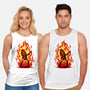 Burning Guitar-unisex basic tank-spoilerinc