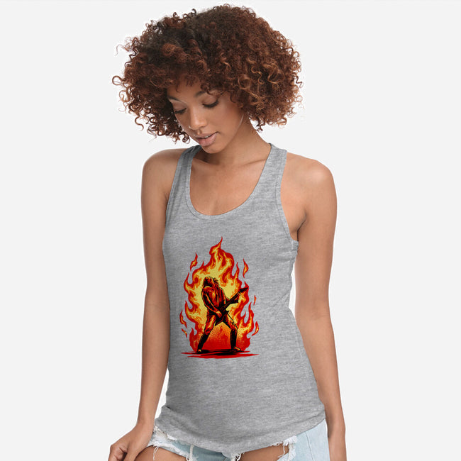 Burning Guitar-womens racerback tank-spoilerinc