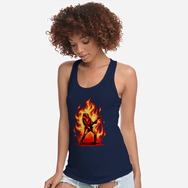 Burning Guitar-womens racerback tank-spoilerinc