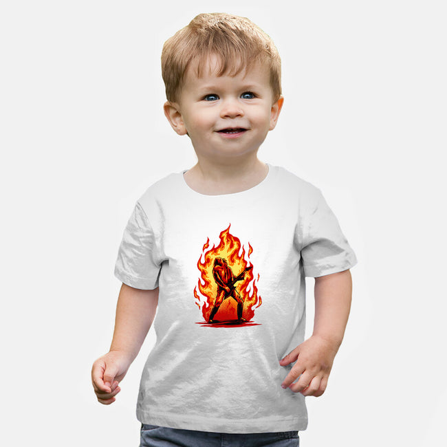 Burning Guitar-baby basic tee-spoilerinc