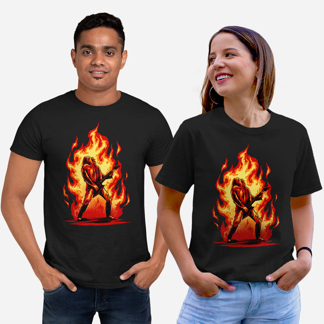 Burning Guitar-unisex basic tee-spoilerinc