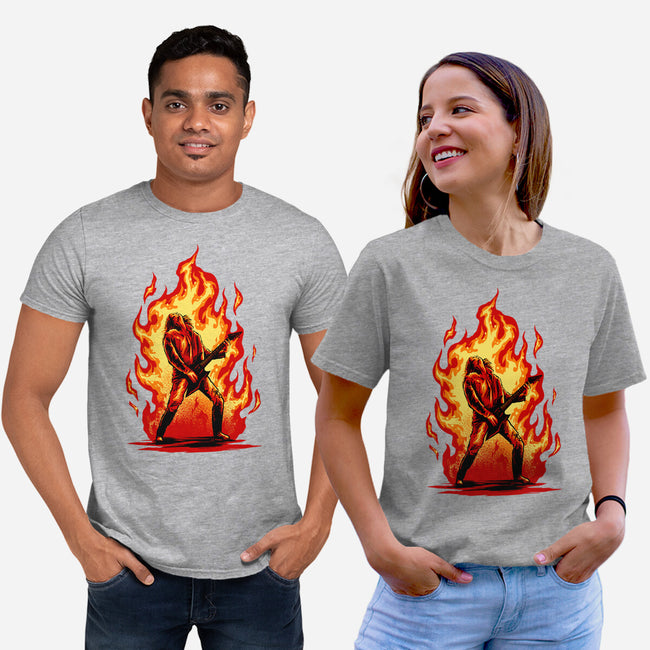 Burning Guitar-unisex basic tee-spoilerinc