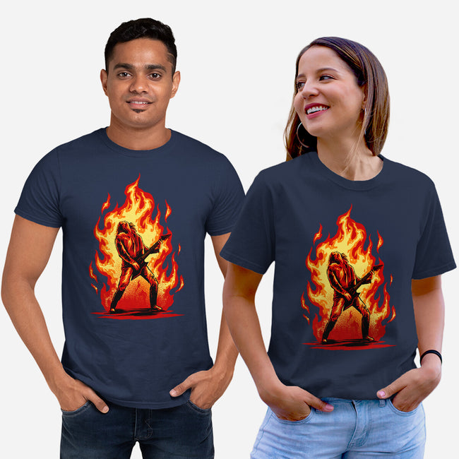 Burning Guitar-unisex basic tee-spoilerinc