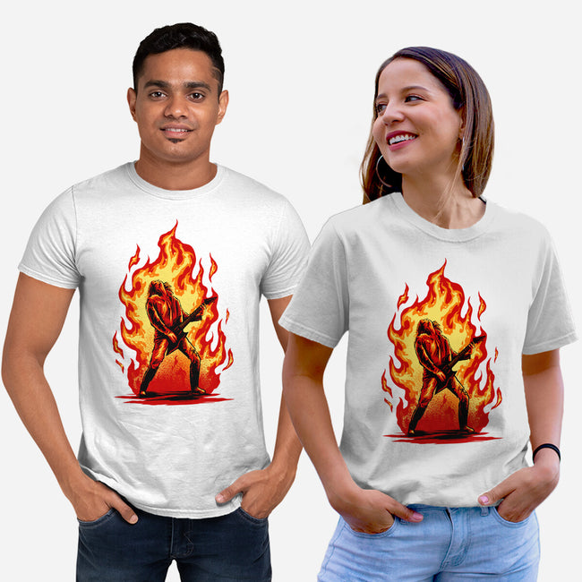 Burning Guitar-unisex basic tee-spoilerinc