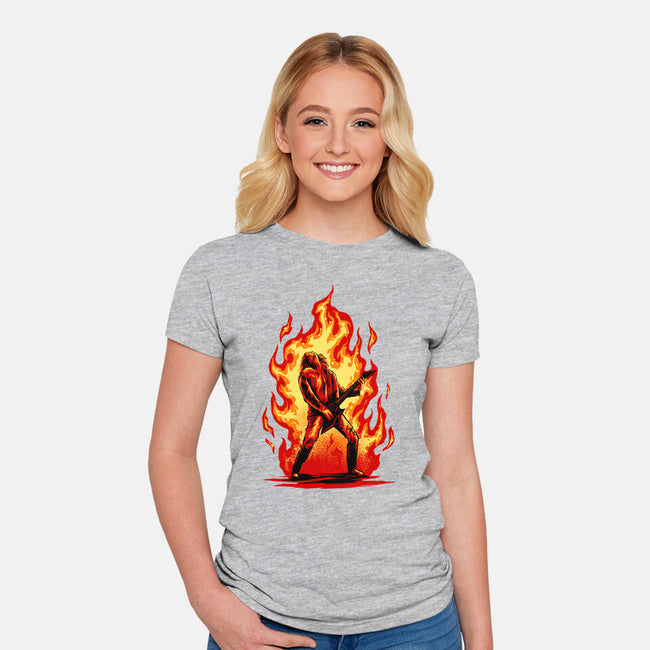 Burning Guitar-womens fitted tee-spoilerinc