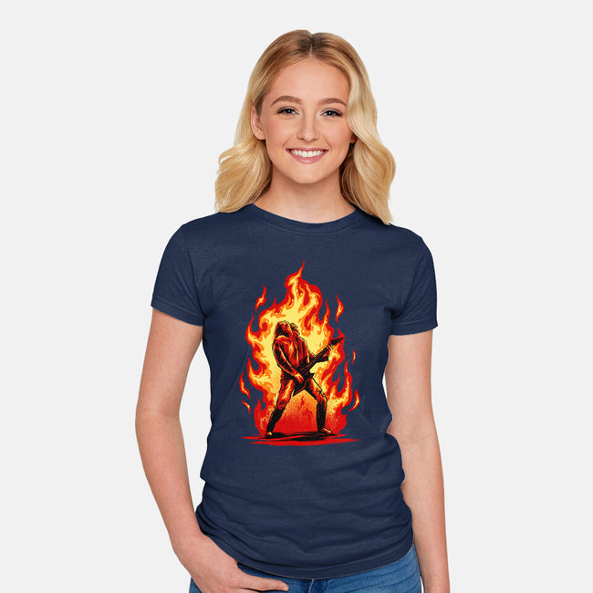Burning Guitar-womens fitted tee-spoilerinc