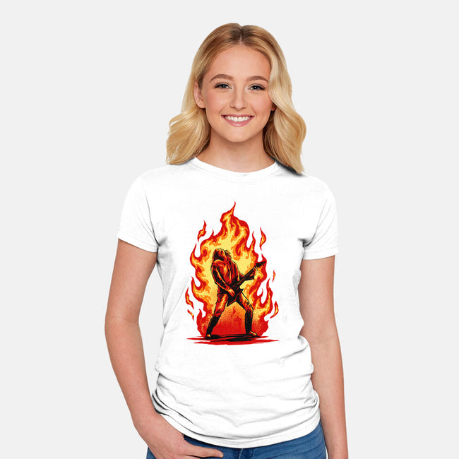 Burning Guitar-womens fitted tee-spoilerinc