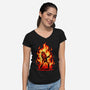 Burning Guitar-womens v-neck tee-spoilerinc