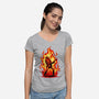 Burning Guitar-womens v-neck tee-spoilerinc